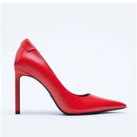 Zara Red Stiletto High Heels size 8 - Picture 1 of 14
